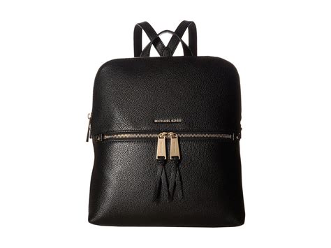 michael kors rhea zip medium slim backpack in black|Michael Kors rhea zip.